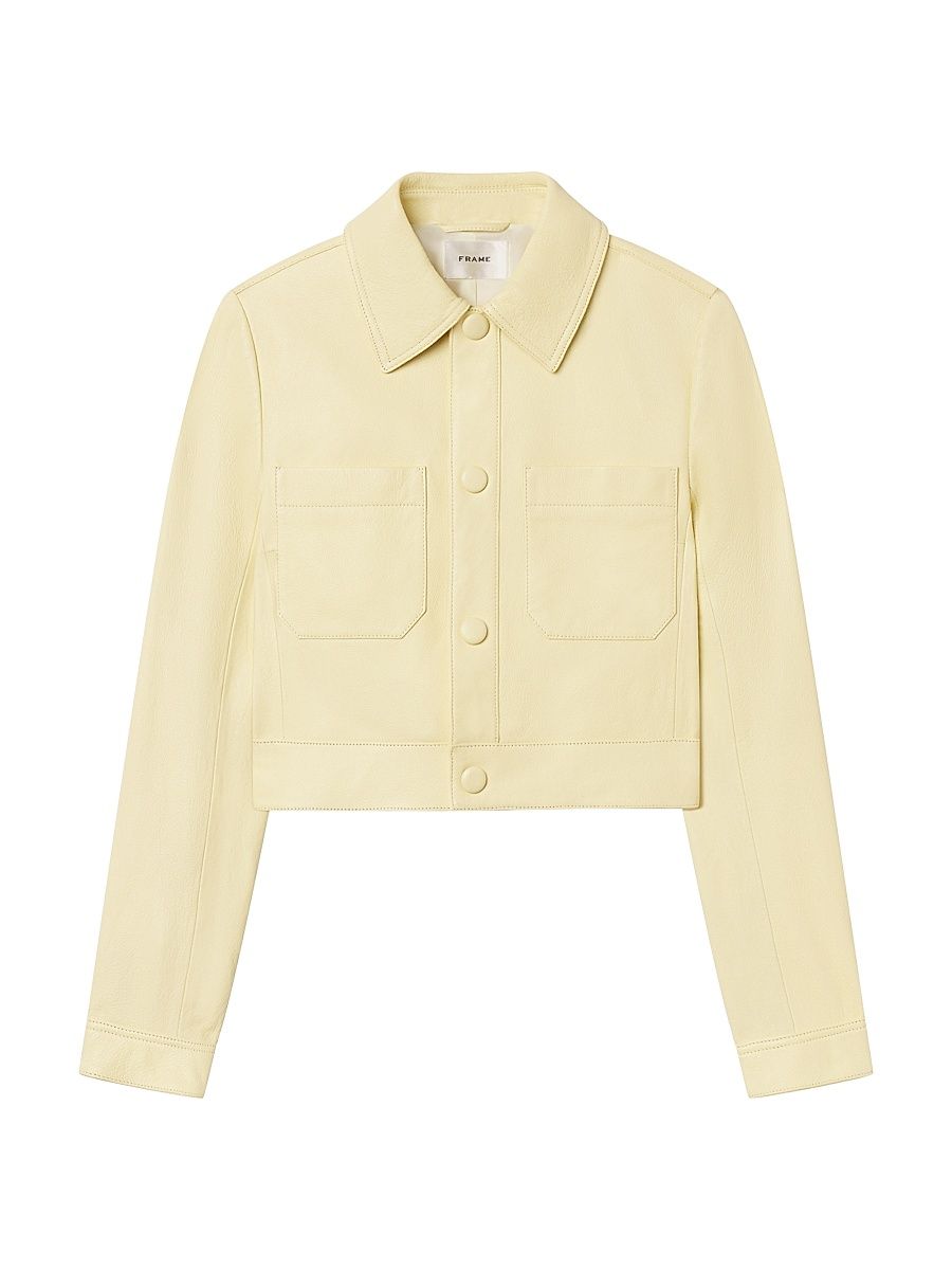 Women's The Small Leather Jacket - Lemon - Size XL