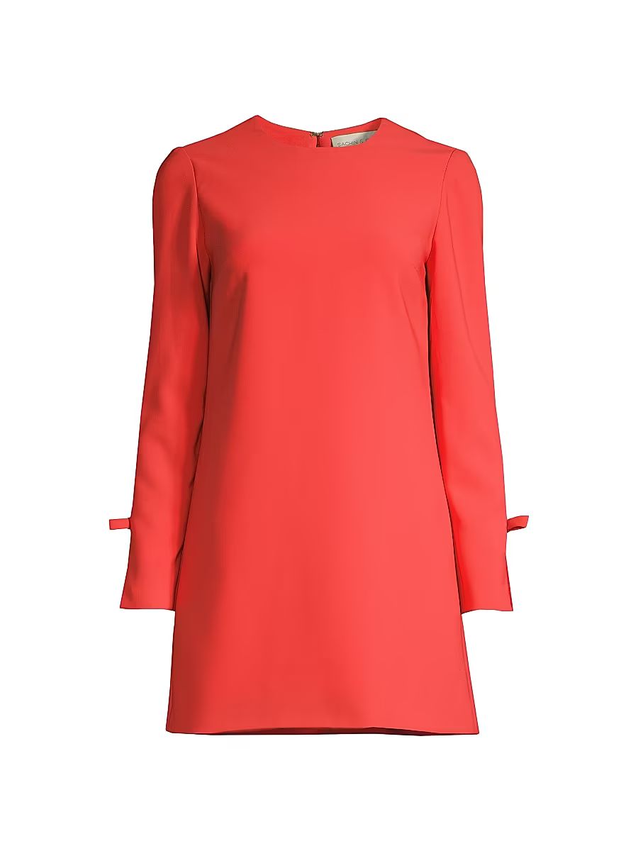 SACHIN BABI Women's Lily Long-Sleeve Shift Dress - Chili Red - Size 14