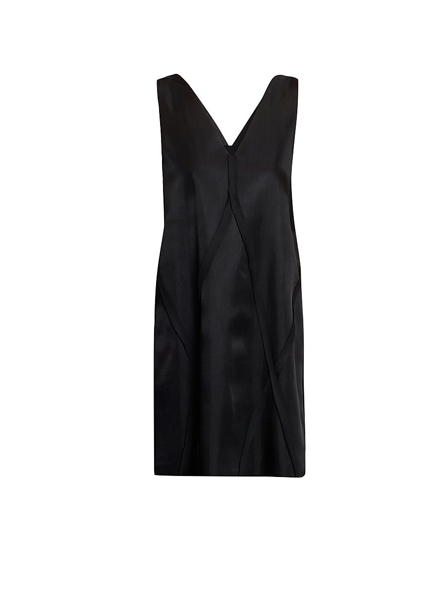 Women's Satin Seamed Sleeveless Minidress - Black - Size 10