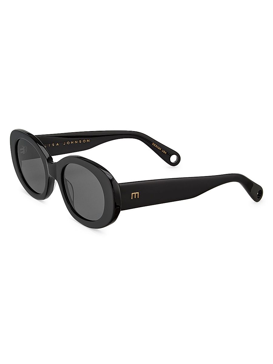 Women's Lyna 52MM Tortoiseshell Sunglasses - Glossy Black Dark Grey