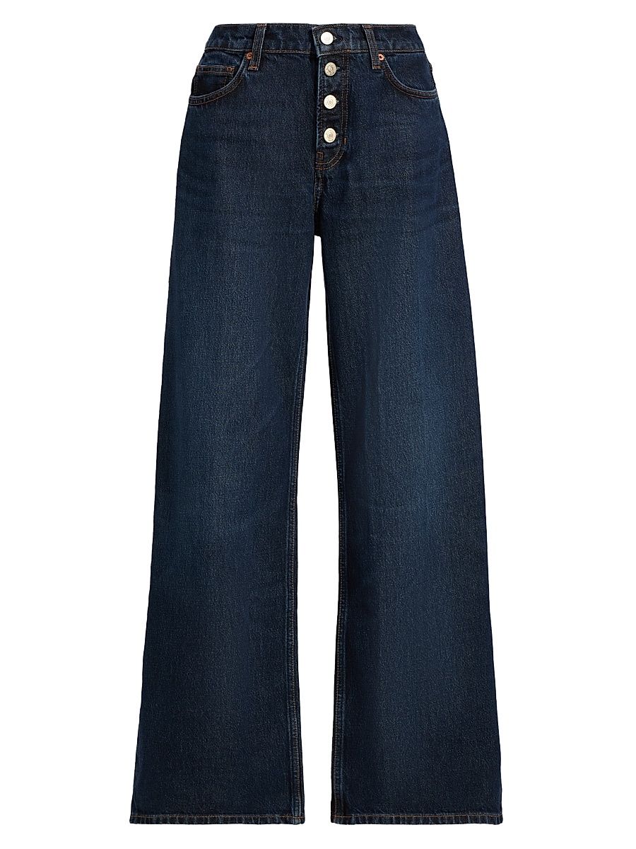 Women's Cary Low-Rise Button-Fly Jeans - Ahurani Exposed Shank - Size 30