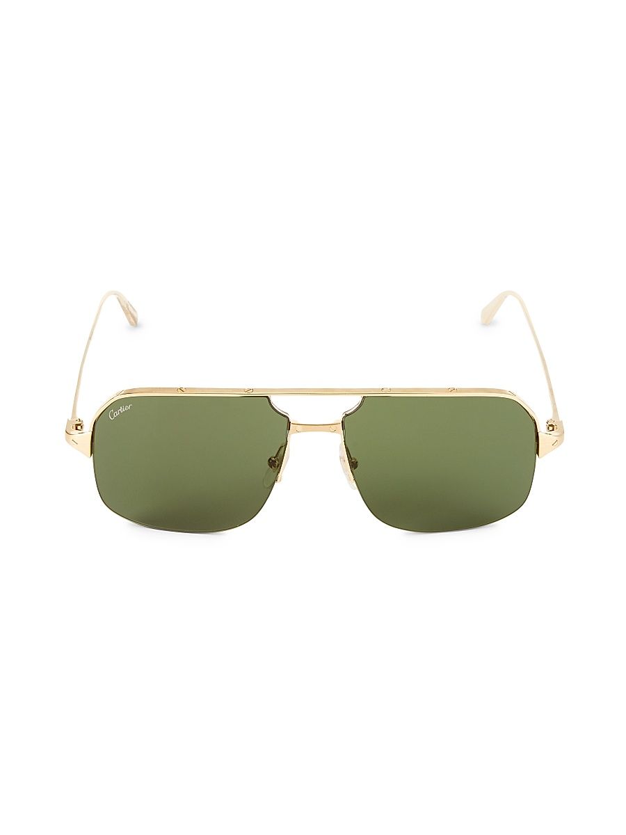Men's 59MM Screw Metal Aviator Sunglasses - Gold
