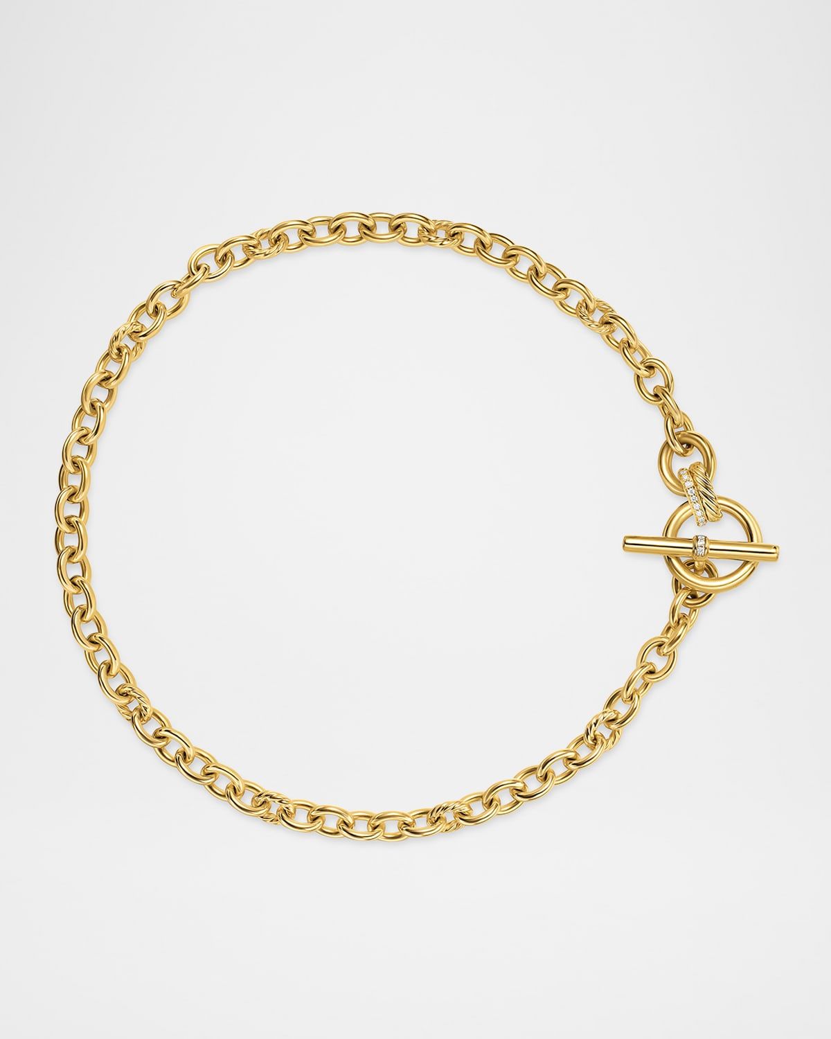 DY Mercer Single-Row Toggle Necklace with Diamonds in 18K Gold, 8-12.5mm