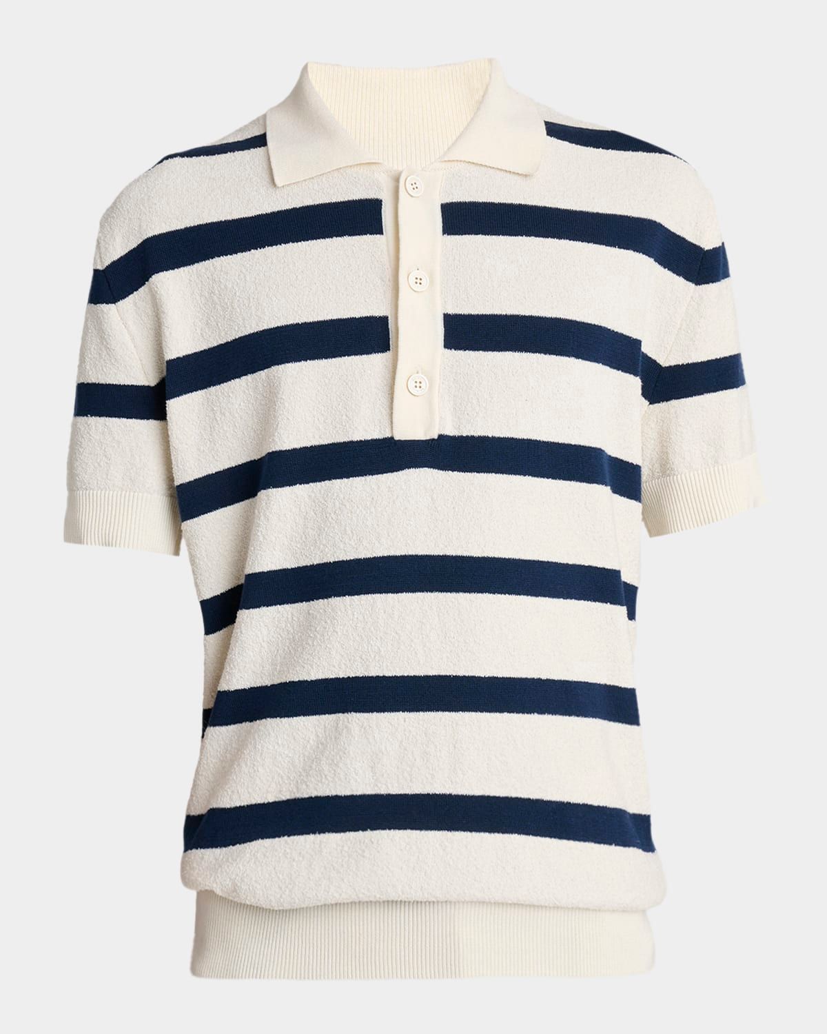 Men & apos;s Mariniere Stripe Knit Polo Sweater