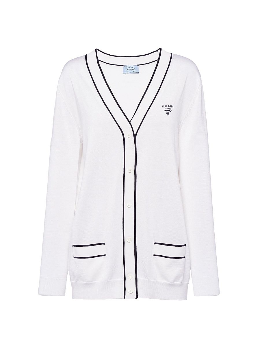 Women's Silk Cardigan - White - Size 8