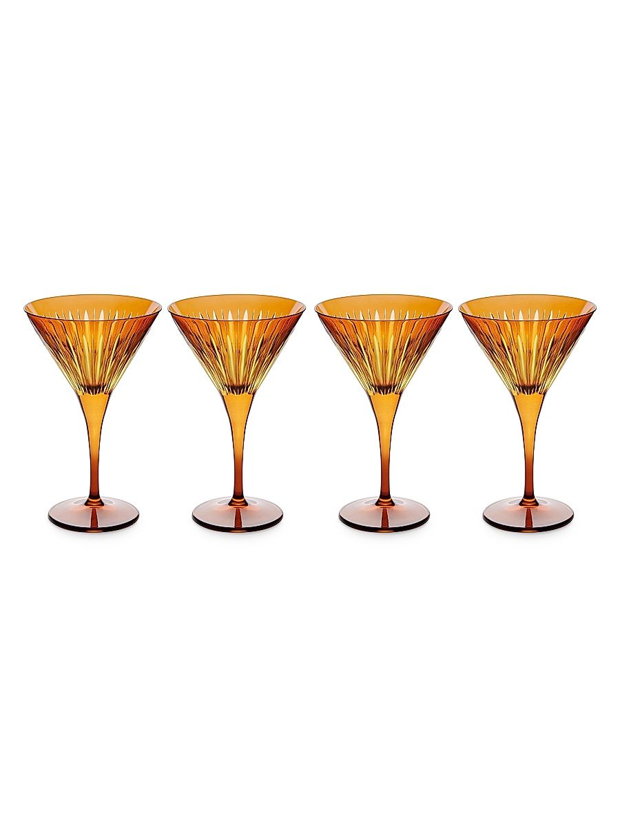 Prism Martini Glasses 4-Piece Set - Amber Honey