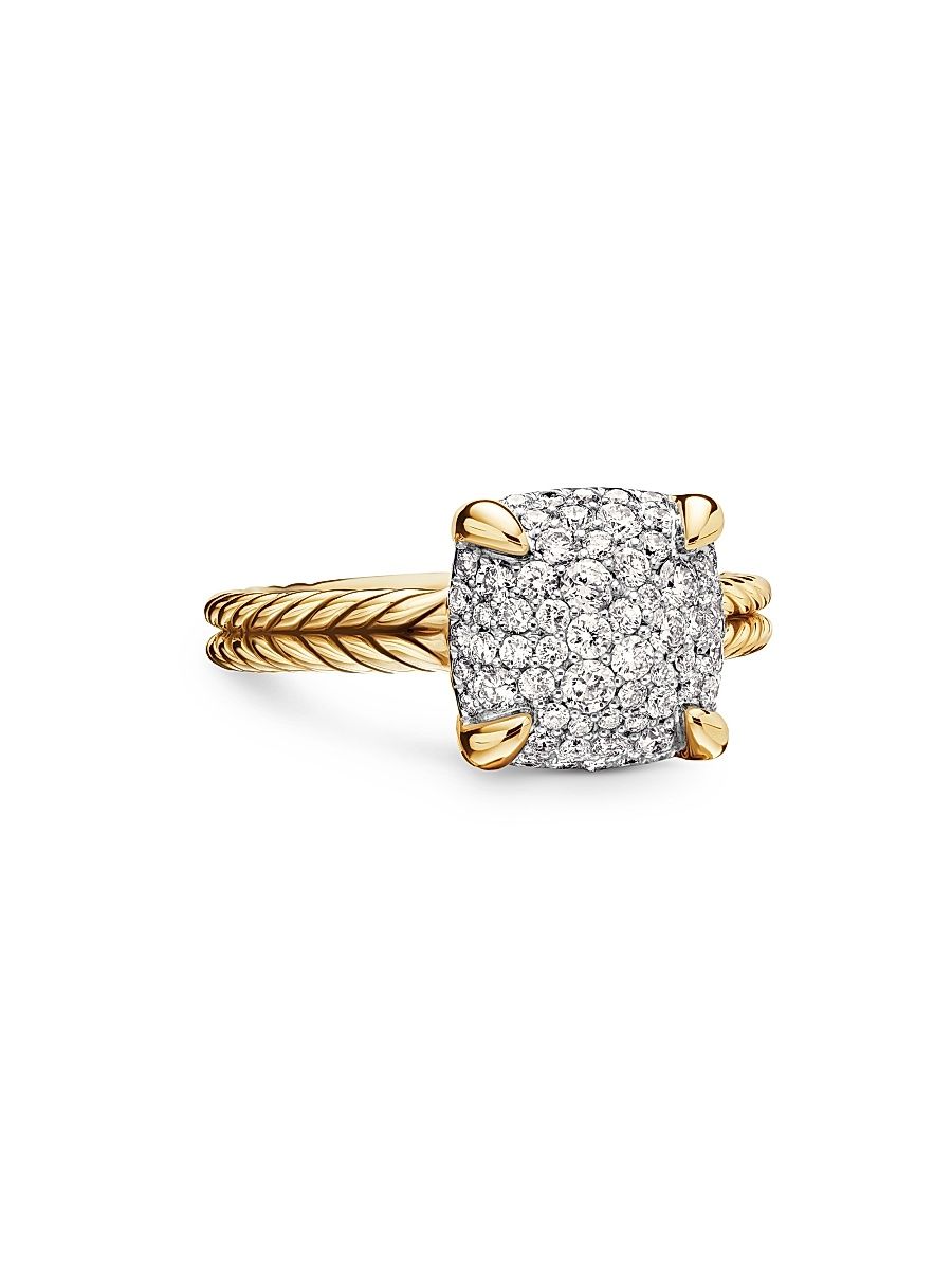 Women's Chatelaine Ring in 18K Yellow Gold - Diamond - Size 7