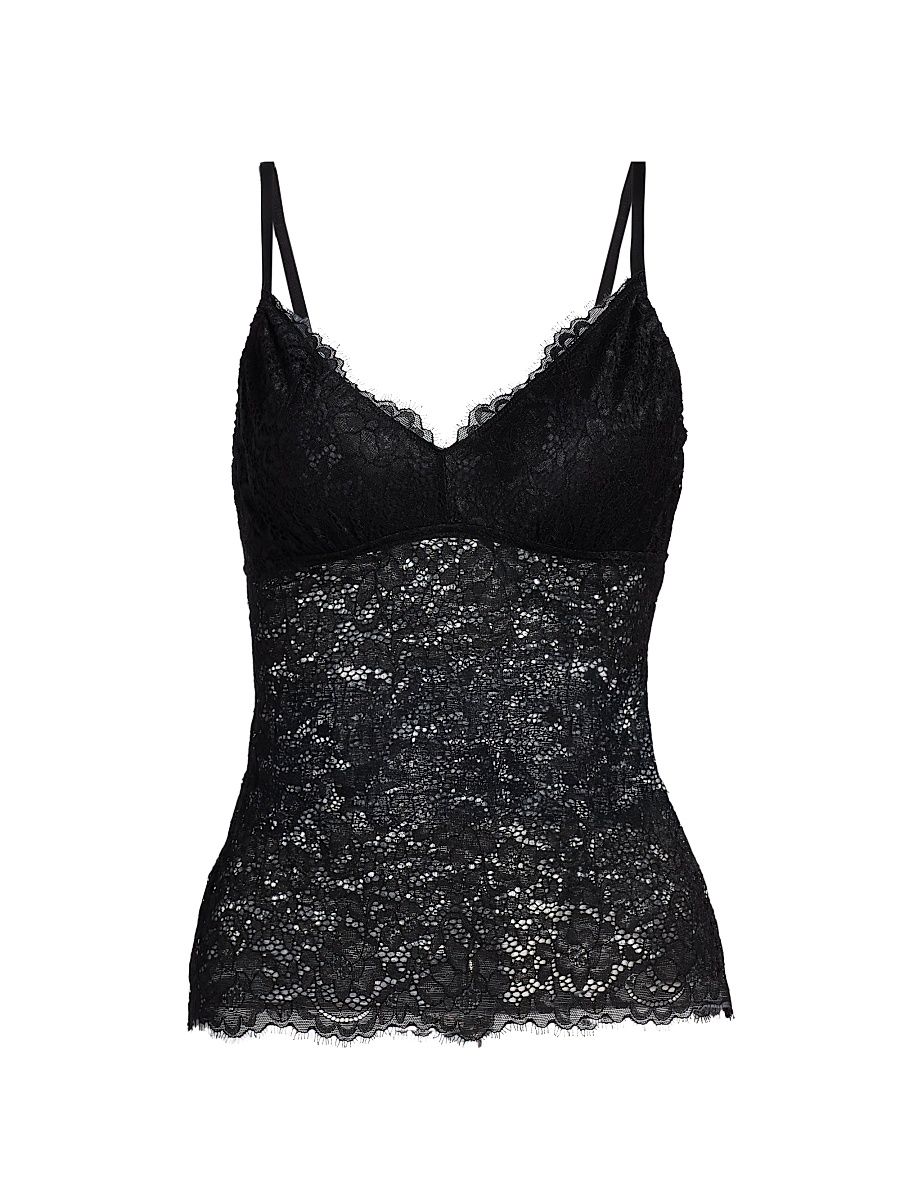 Women's Pret Floral Lace Cami - Black - Size Large