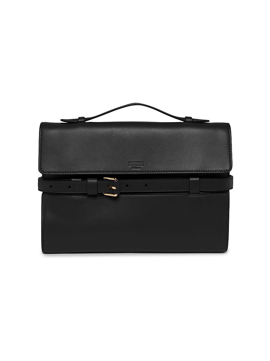 Women's Tie Me Soft Leather Clutch - Dark Brown