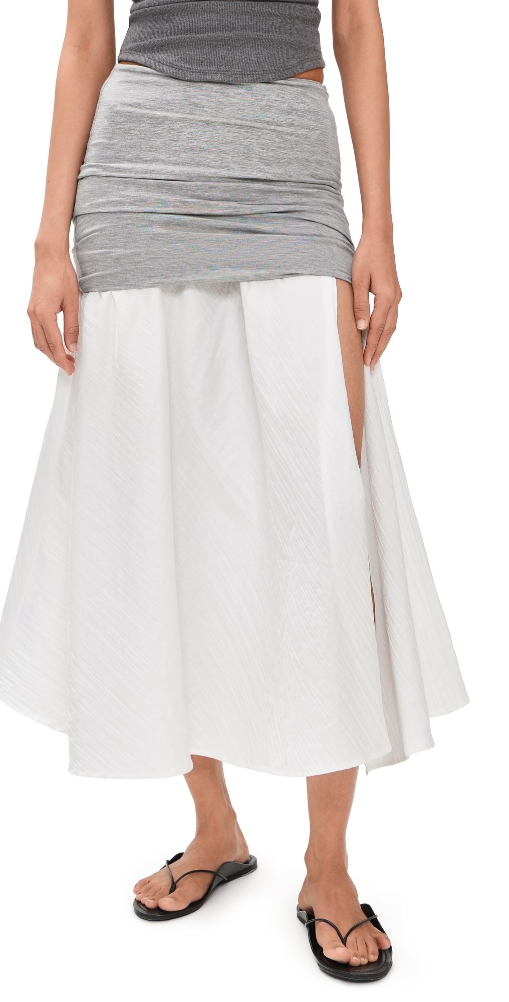The Line by K Mari Skirt Heather Grey/White XS