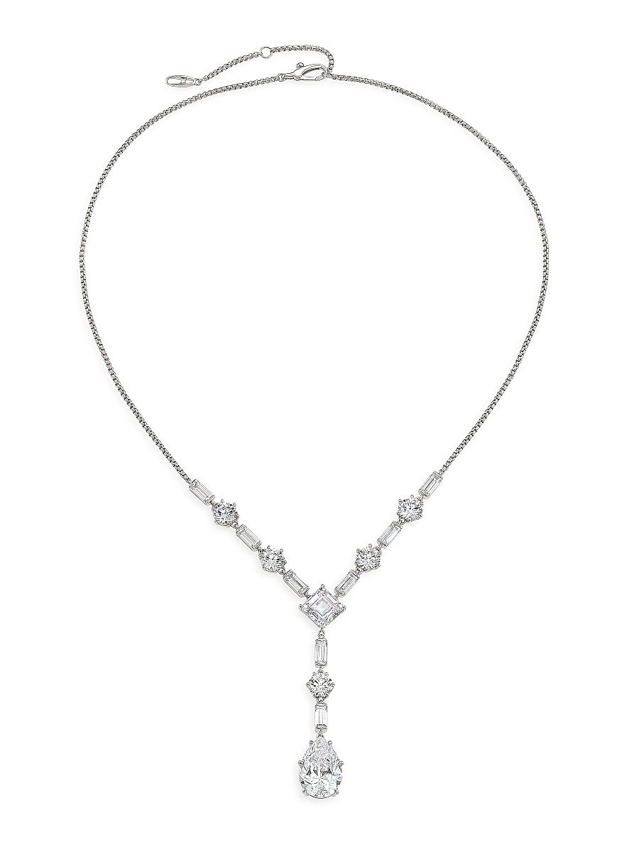 Women's Glitz Sterling Silver & Cubic Zirconia Y-Necklace - Sterling Silver