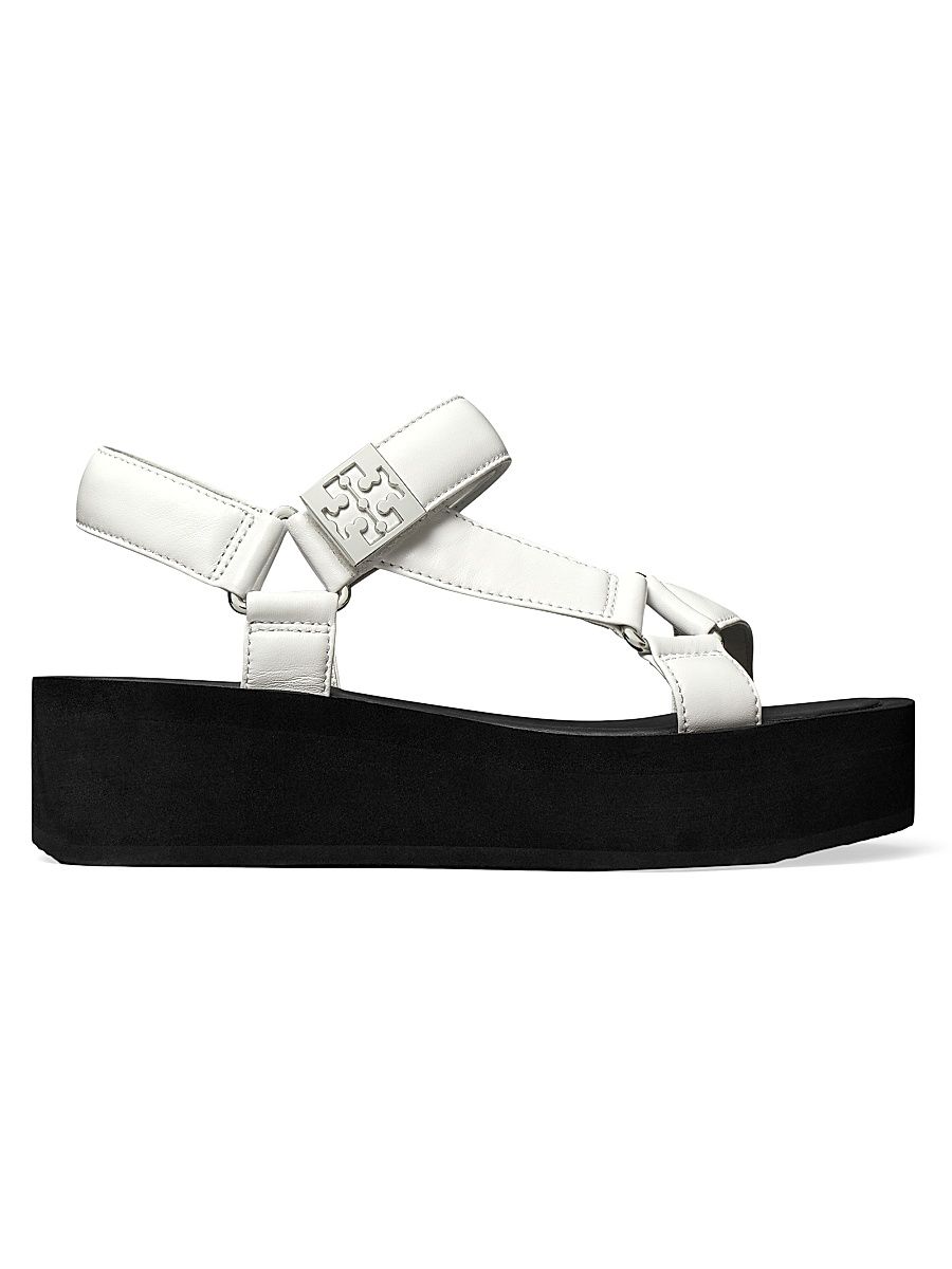 Women's Mellow 50MM Leather Platform Sandals - Optic White - Size 9.5