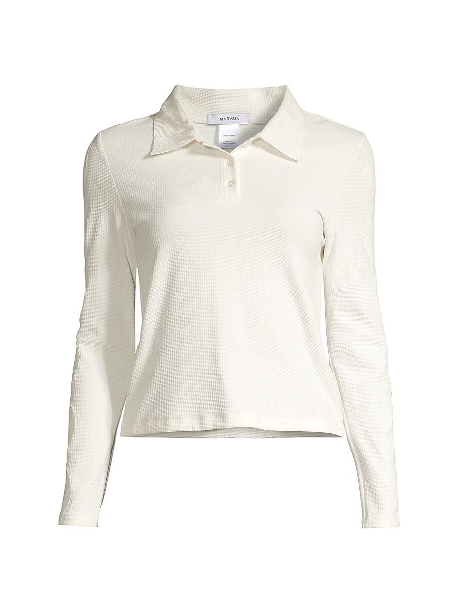 Women's Monica Cropped Polo Shirt - Coconut - Size Large