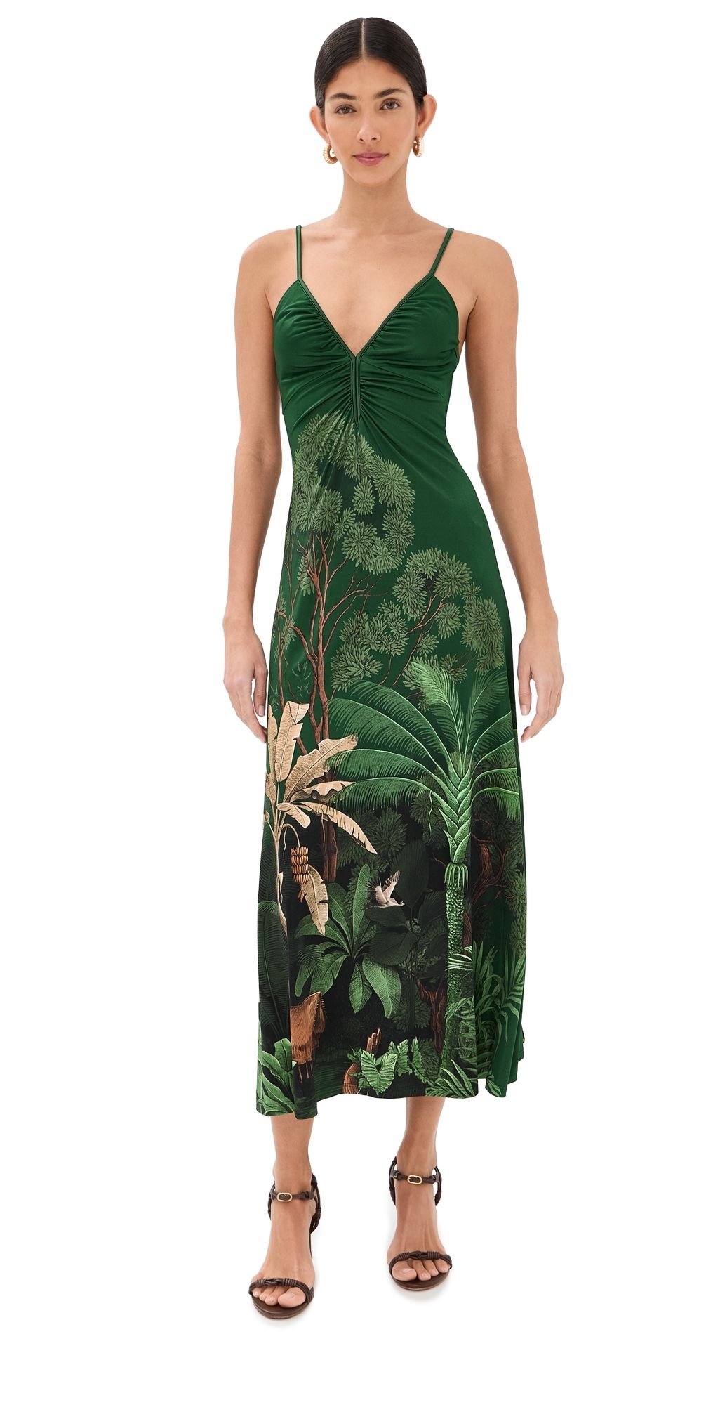 Johanna Ortiz Green Nuestra Tierra Ankle Dress Green 0