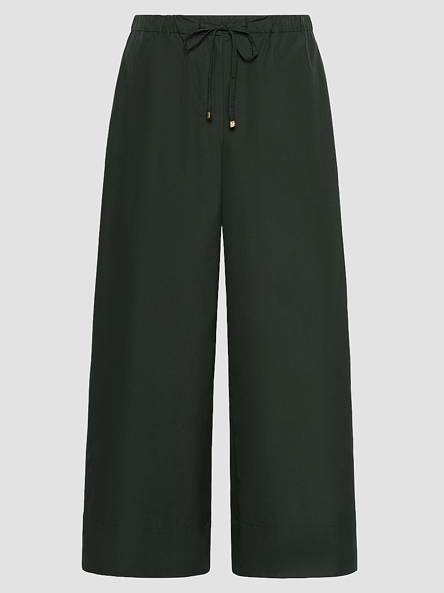 Women's Cotton Poplin Jogging Trousers - Green - Size 16