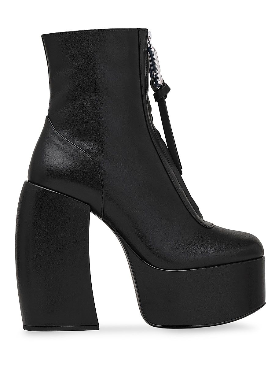 Women's The Gigi 135MM Leather Platform Ankle Boots - Black - Size 6