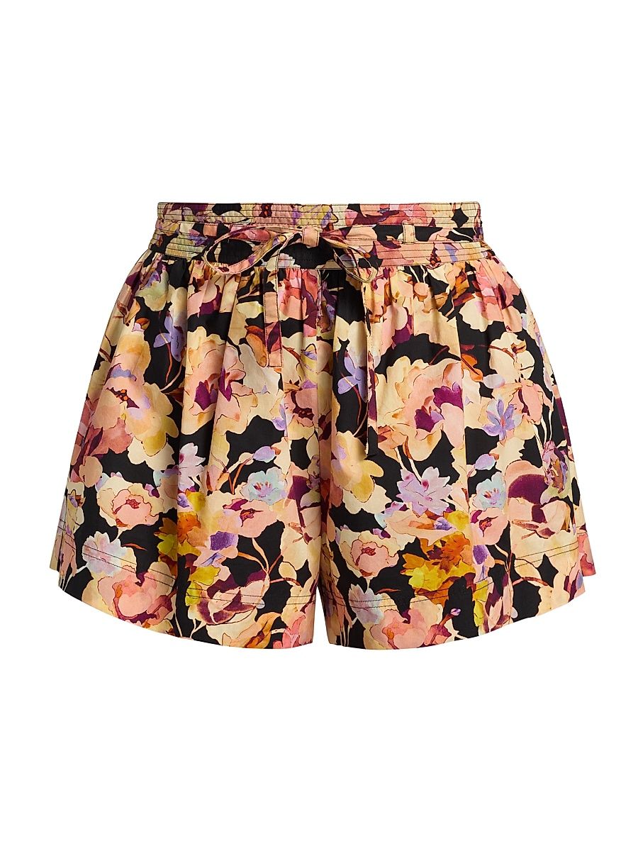 Women's Rowan Floral Cotton Shorts - Night Bloom - Size 14
