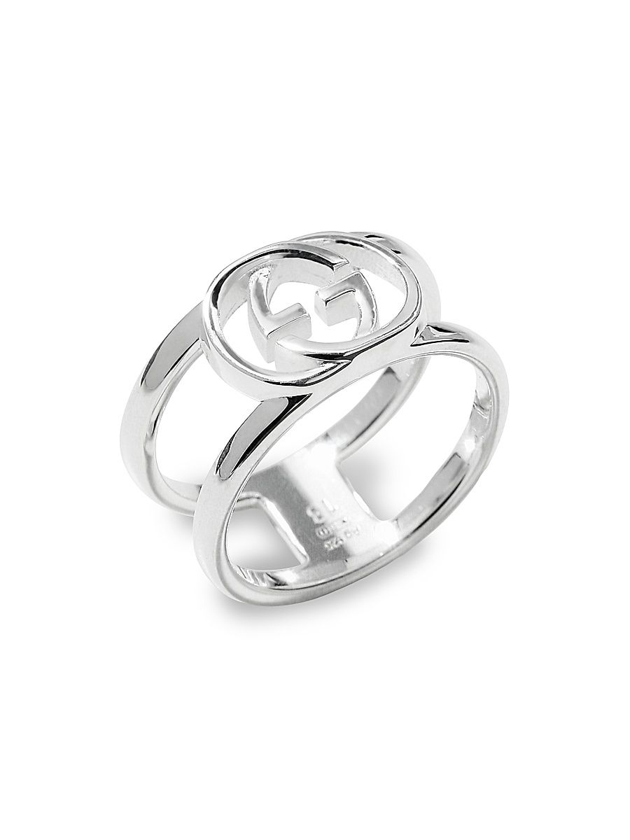 Women's Interlocking-G Sterling Silver Open Ring - Silver - Size 8
