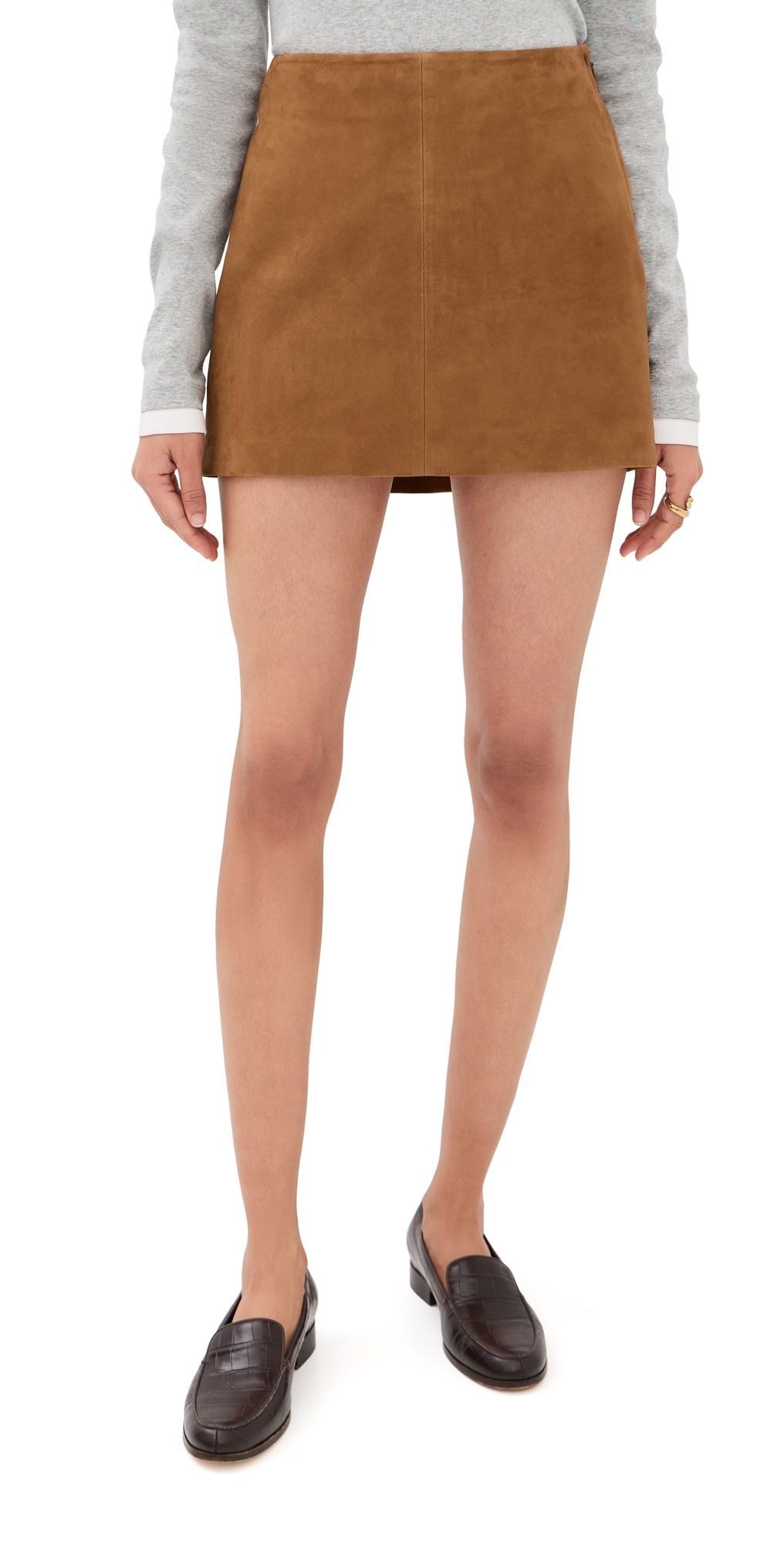 ARMA MELODY Lamb Suede Skirt Whiskey 34