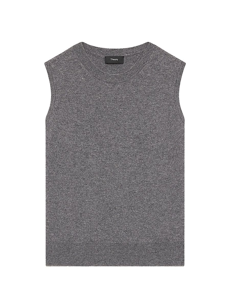 Women's Cashmere Sleeveless Sweater - Husky - Size Large