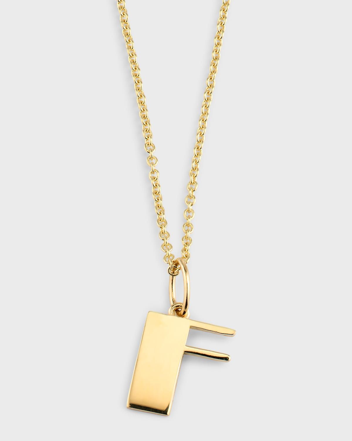 14K Pure Block Initial Necklace