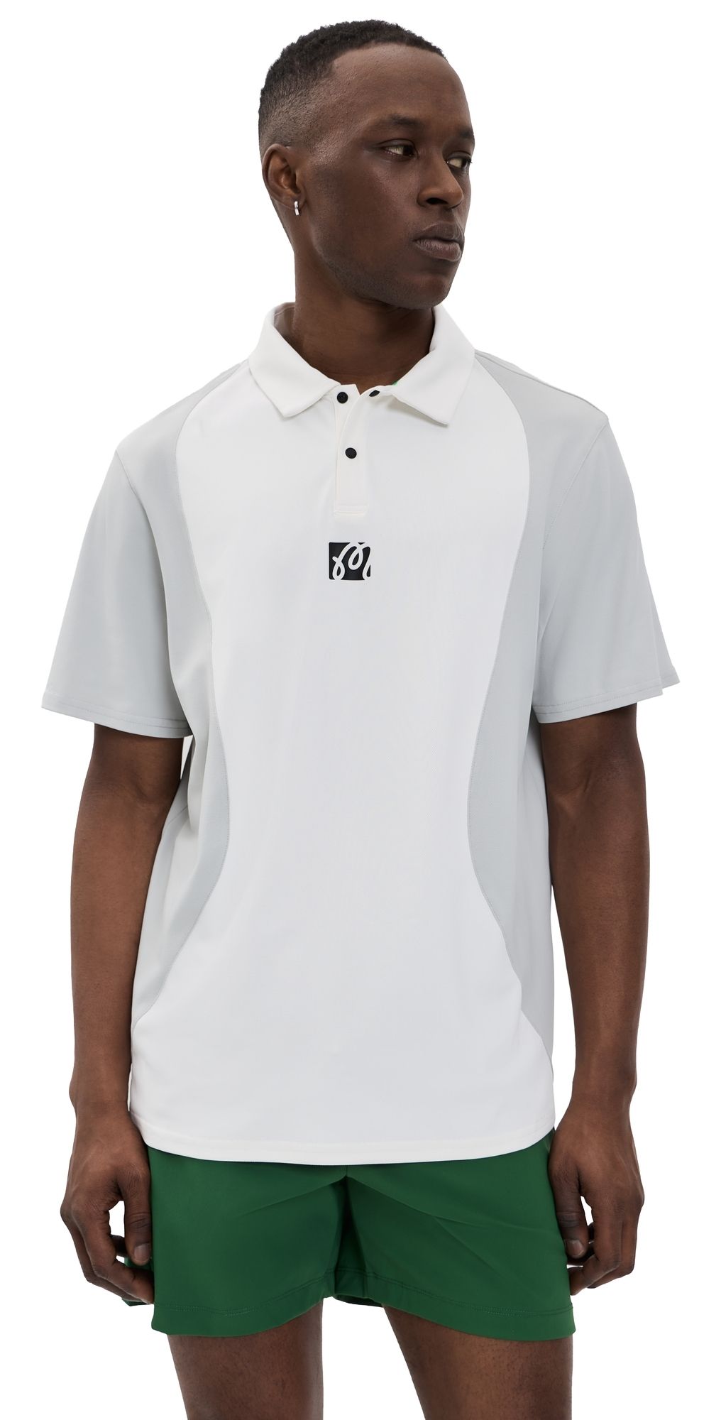 Malbon Golf Performance Pique Polo White / Silver XS
