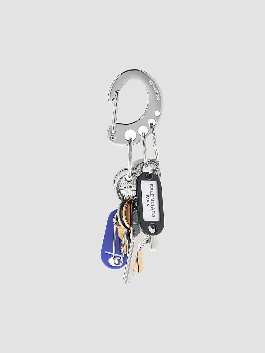 Balenciaga Men's Old School Bag Charm/Keychain - Silver Gold