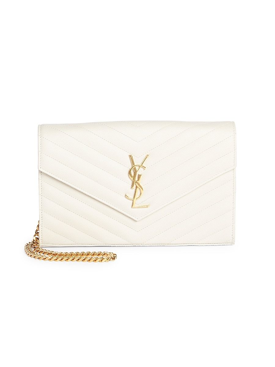 Women's Medium Monogram Matelassé Leather Wallet-On-Chain - Cream
