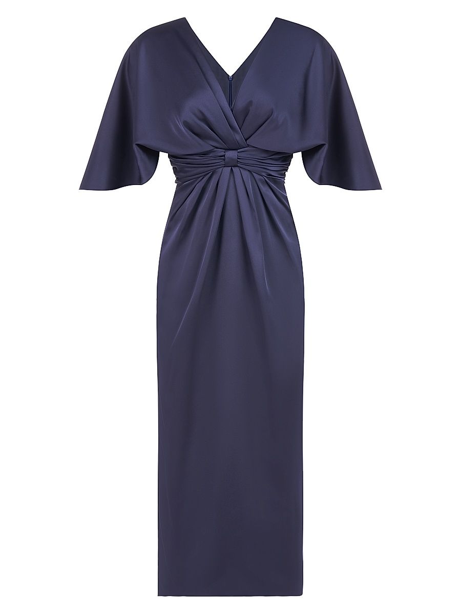 Women's Lucia V-Neck Midi Dress - Navy - Size 10