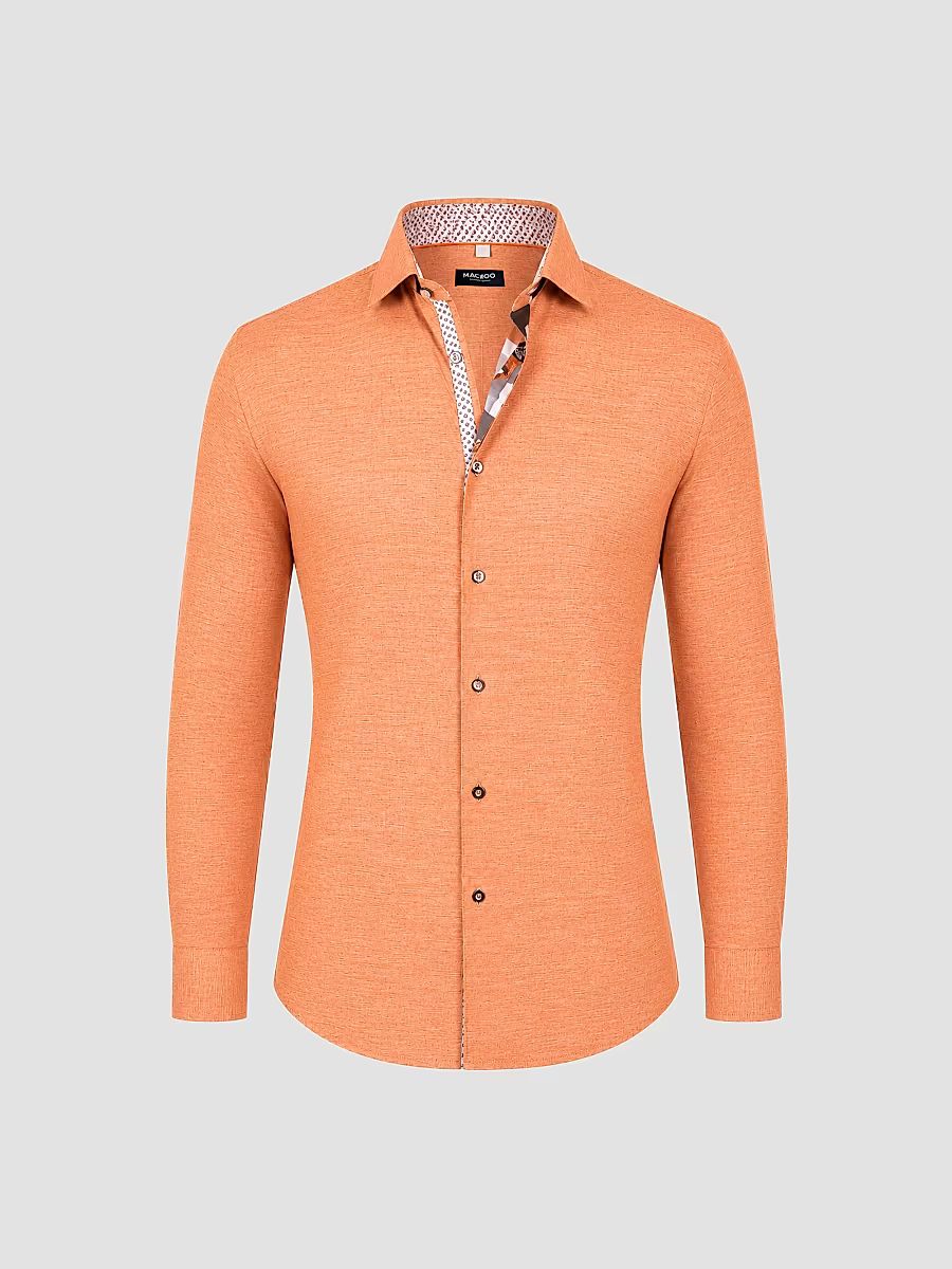 Men's Fibonacci Woven Shirt - Orange - Size Medium