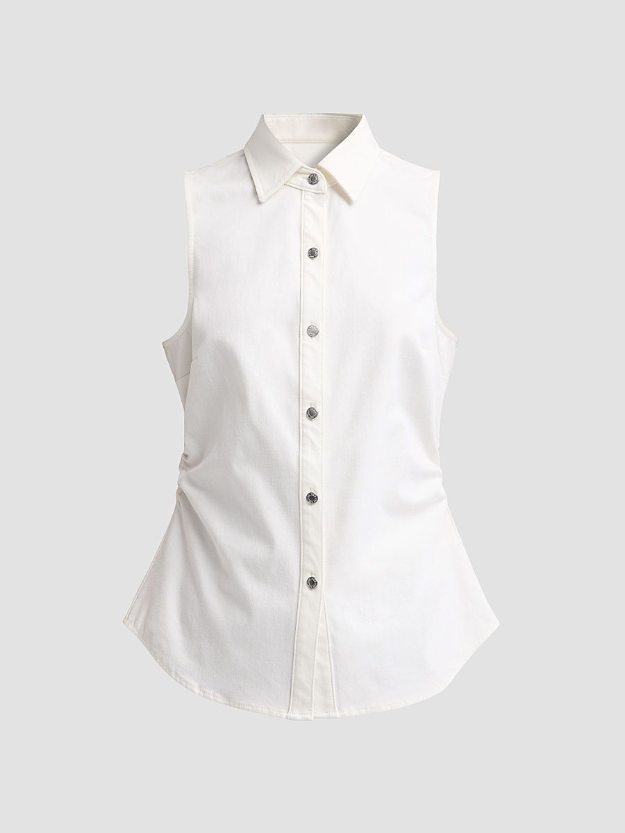 Women's Leah Airflex Sleeveless Shirt - White - Size 16