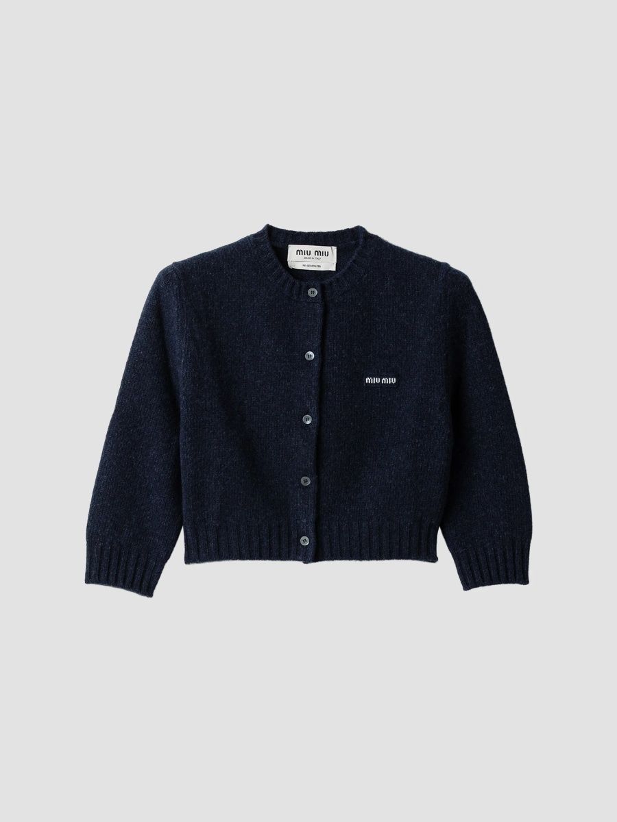 Miu Miu Women's Wool and Cashmere Cardigan - Blue - Size 2