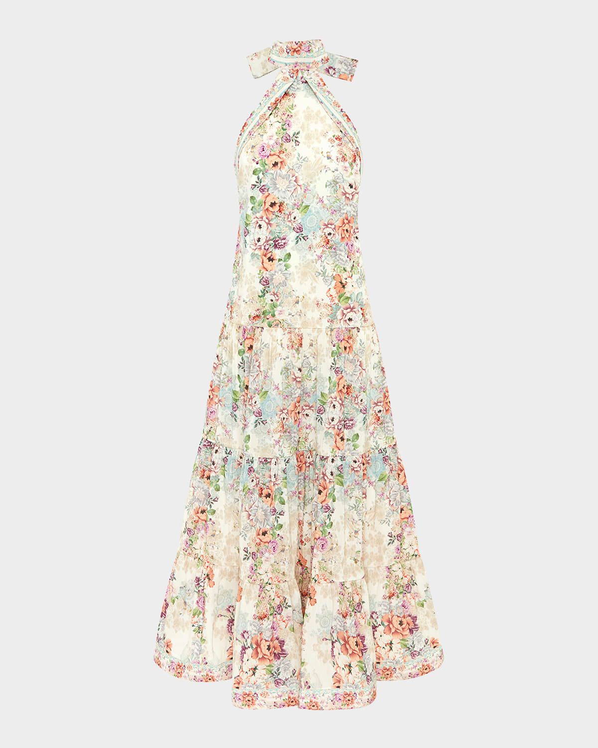 Evelyn Backless Halter Maxi Dress