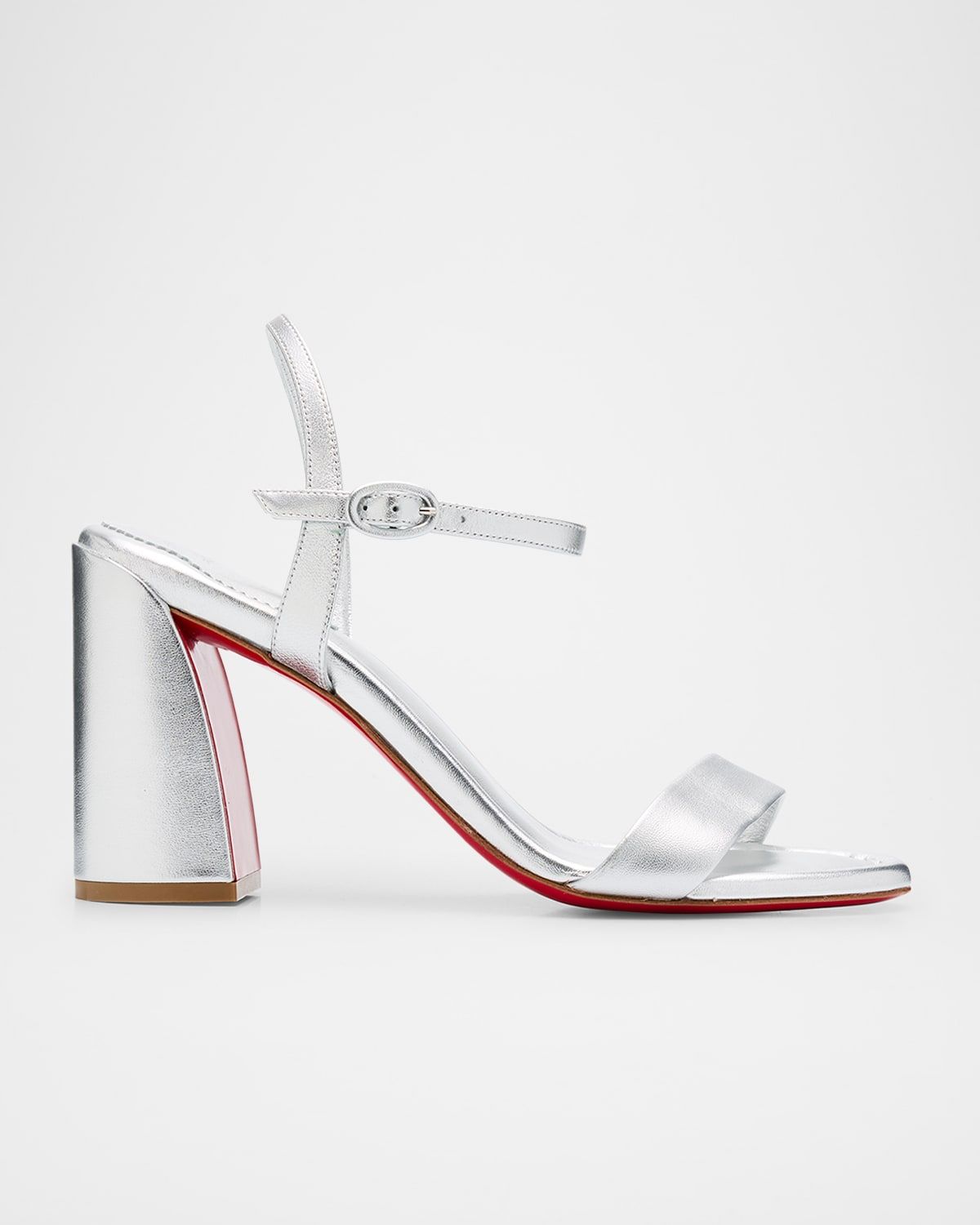 85mm Miss Jane Metallic Ankle-Strap Sandals