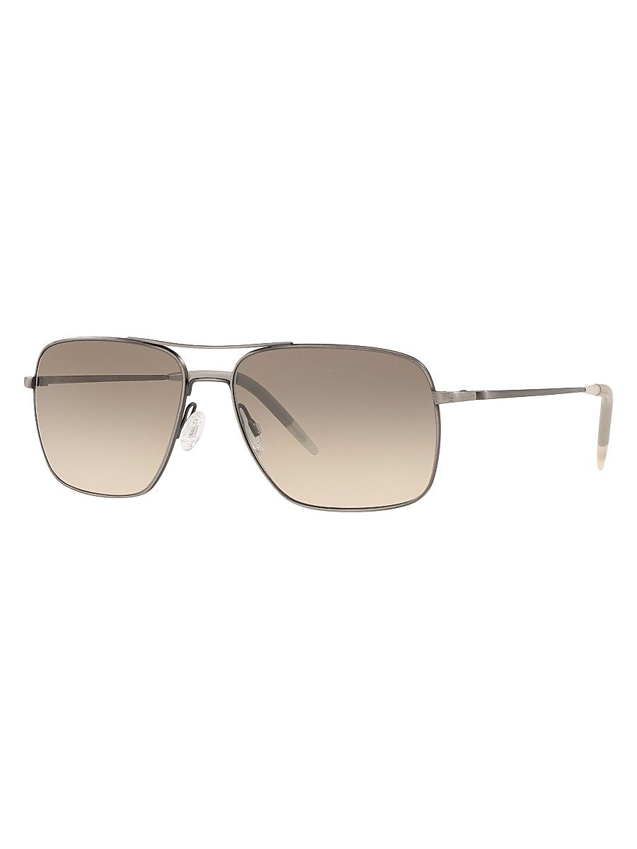 Men's Clifton 58MM Aviator Sunglasses - Silver