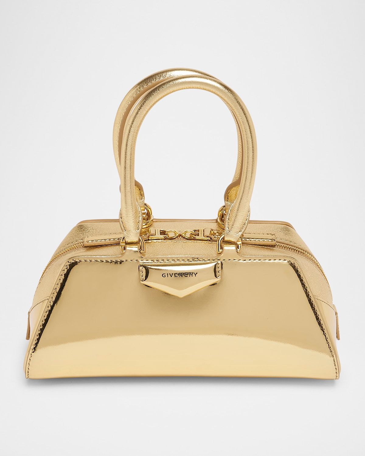 Antigona Mini Top-Handle Bag in Mirror Laminated Leather