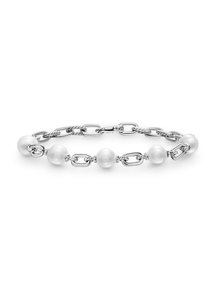Men's DY Madison Chain Bracelet in Sterling Silver - Pearl - Size Medium
