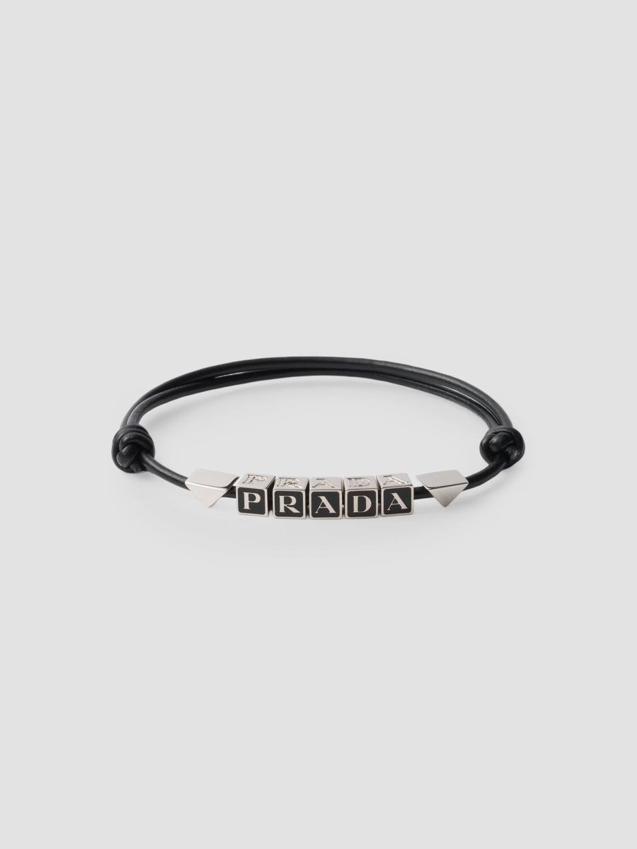 Prada Men's Nappa Leather Bracelet - Black