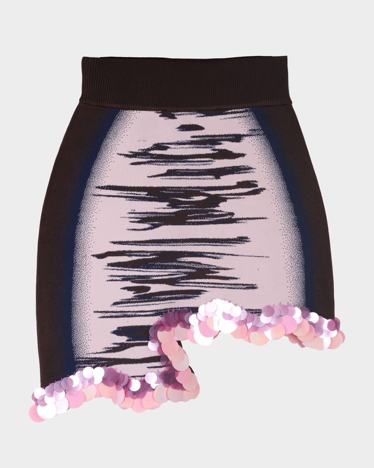 Casey Sequin-Trim Wavy Mini Skirt