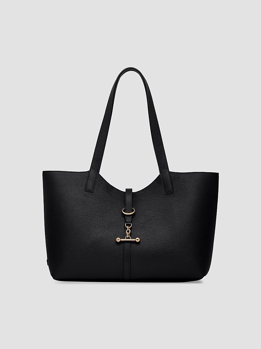 Women's Kite Grain Leather Tote - Black