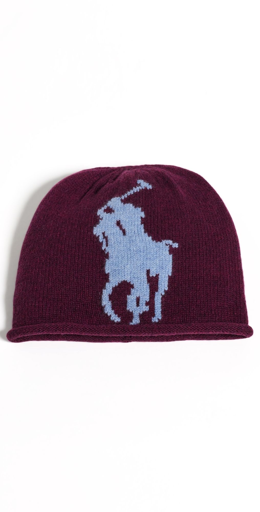 Polo Ralph Lauren Graphic Polo Pony Beanie Wine/Blue One Size