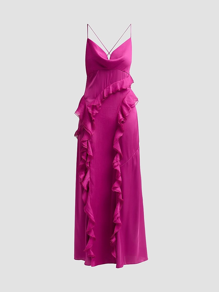 Women's Deon Ruffle Maxi Dress - Rouge - Size Small