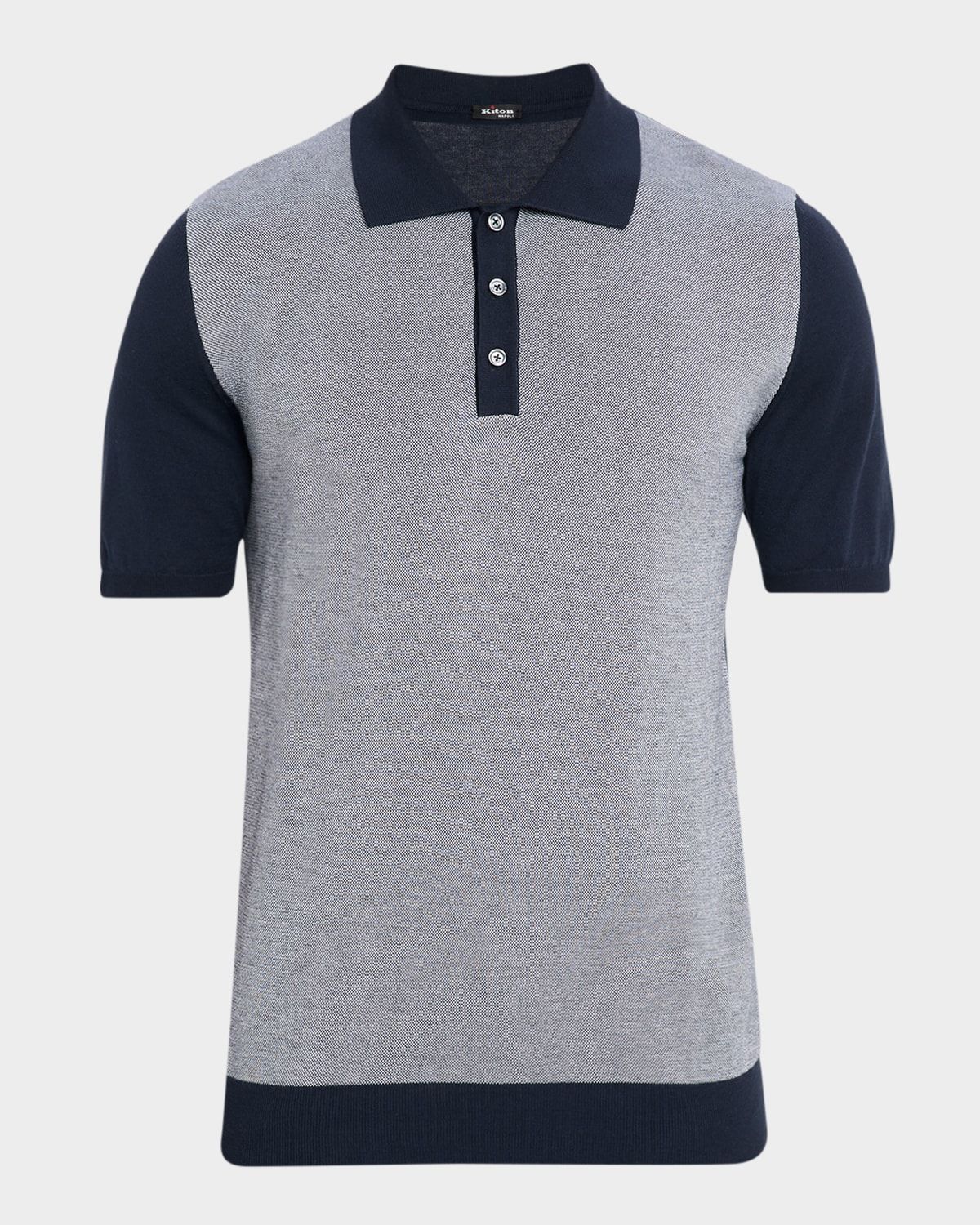 Men & apos;s Cotton Textured-Front Knit Polo Sweater