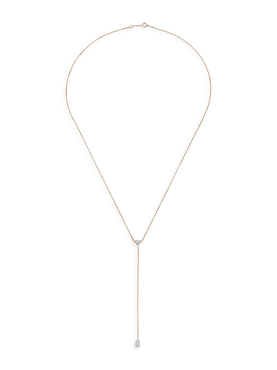 Women's 18K Rose Gold & 0.55 TCW Diamond Lariat Necklace - Rose Gold