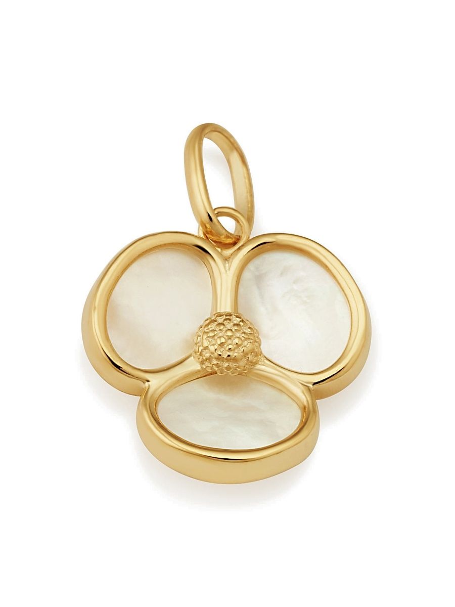 Women's 14K Yellow Gold Petals of Pearl Pendant Charm - Gold