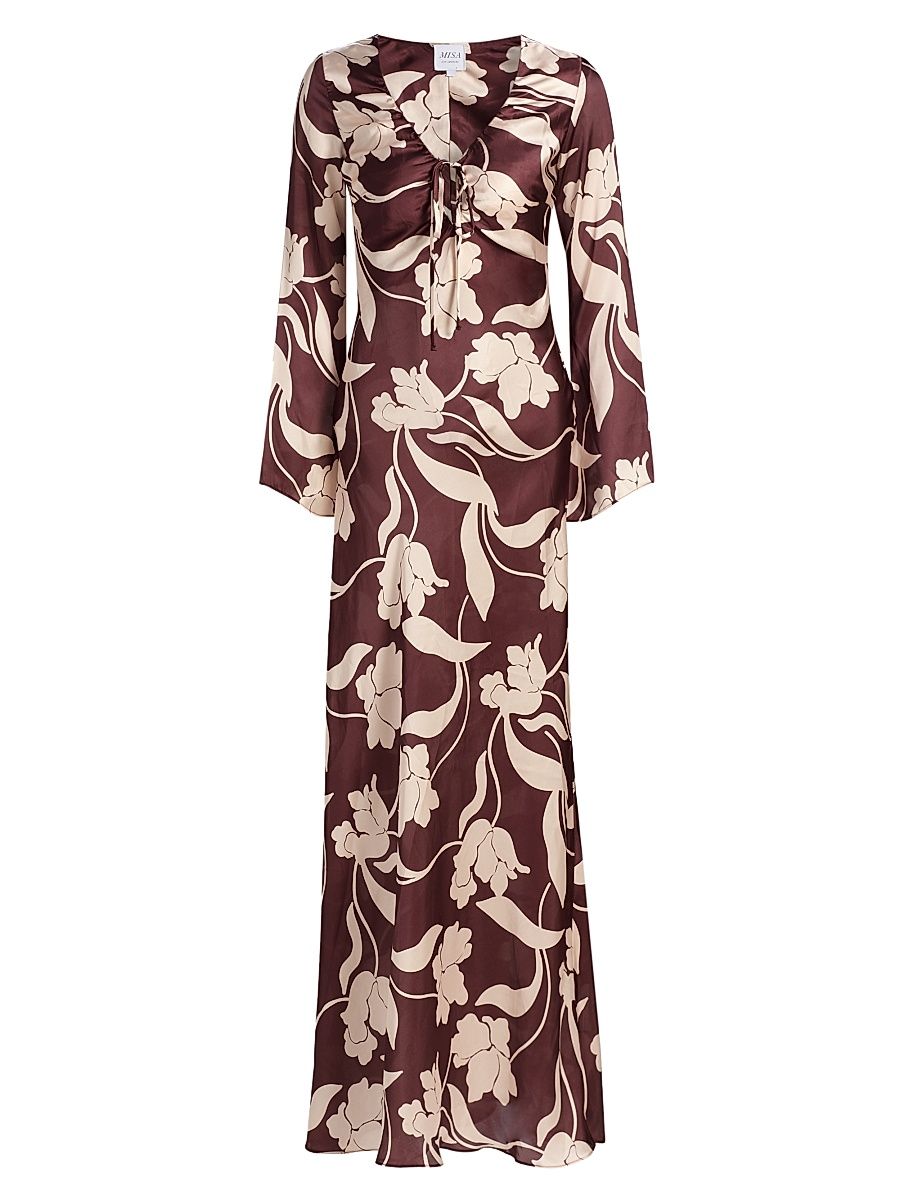 Women's Karla Floral Maxi Dress - Chocolate Flora - Size Medium