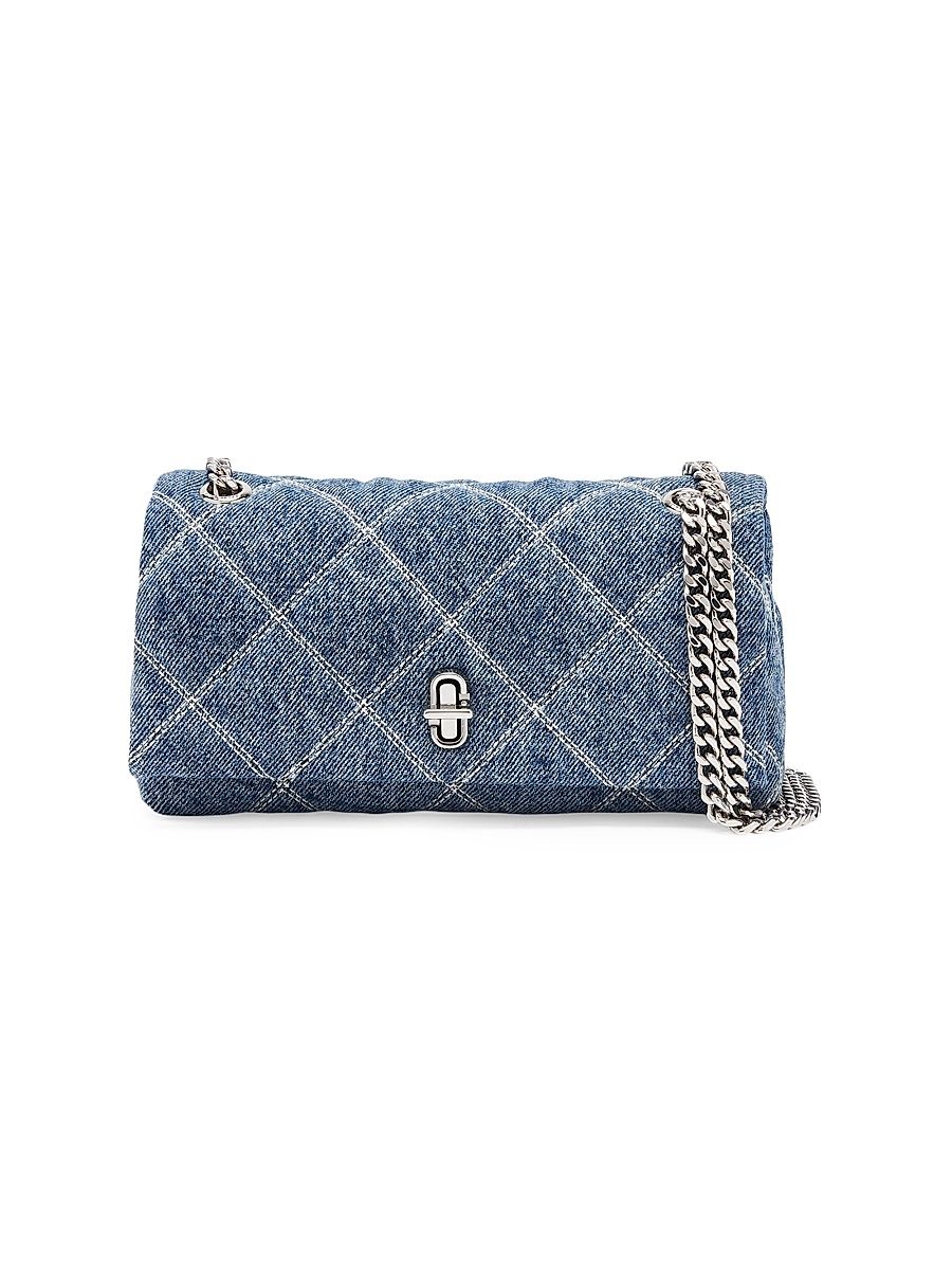 Women's The Quilted Denim Dual Chain Wallet - Light Wash Indigo
