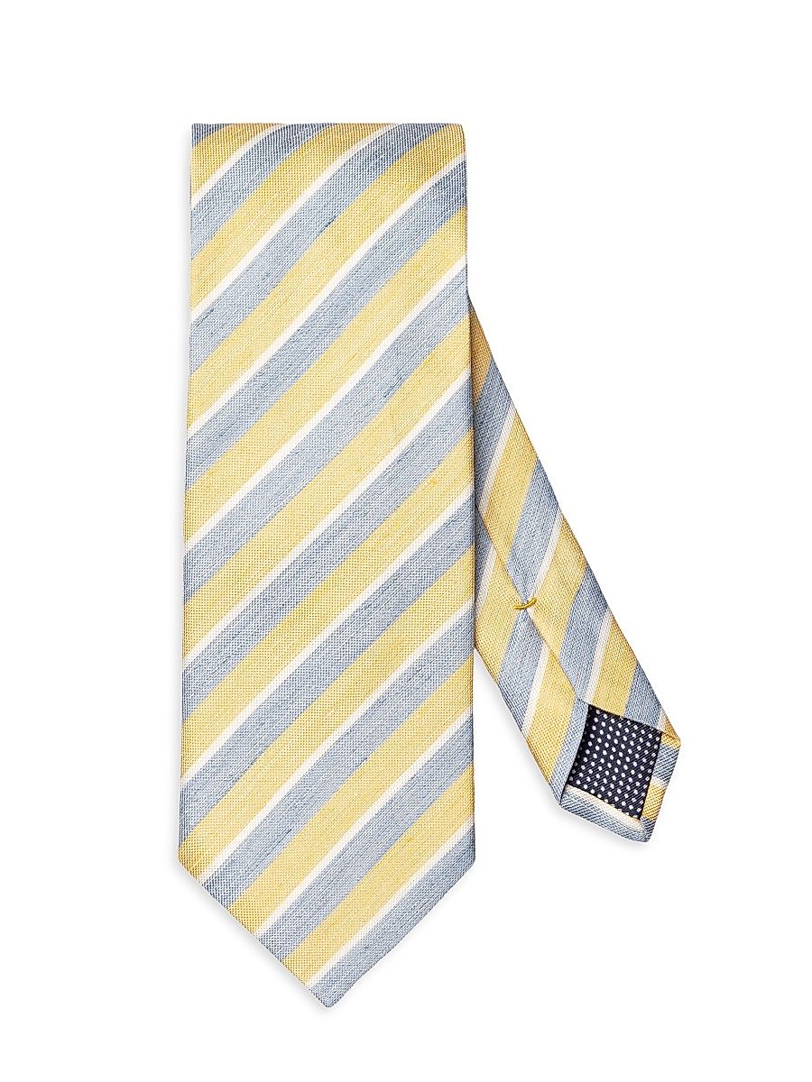 Men's Striped Silk Tie - Yellow
