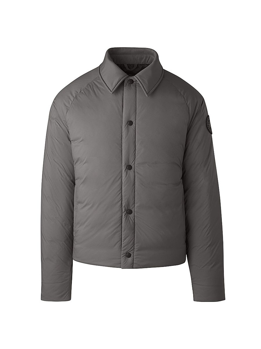 Men's Lodge Coach Nylon & Down Jacket - Coastal Grey - Size XL