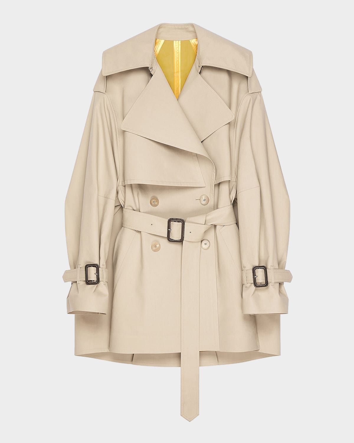 Belted Short Cocoon Trench Coat